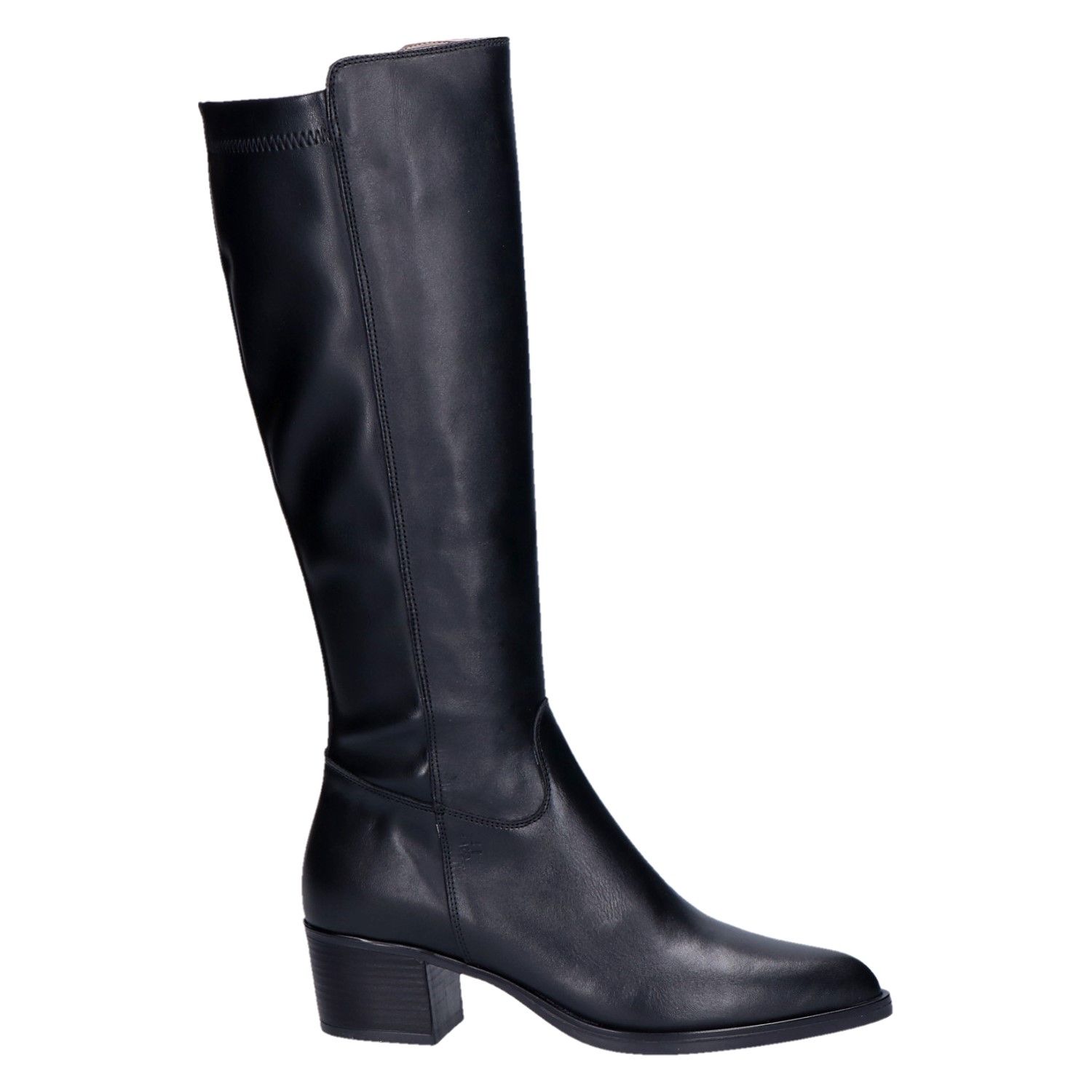 DL Sport 6825 Laars zwart leer/stretch 4 cm met artikelnummer 6825