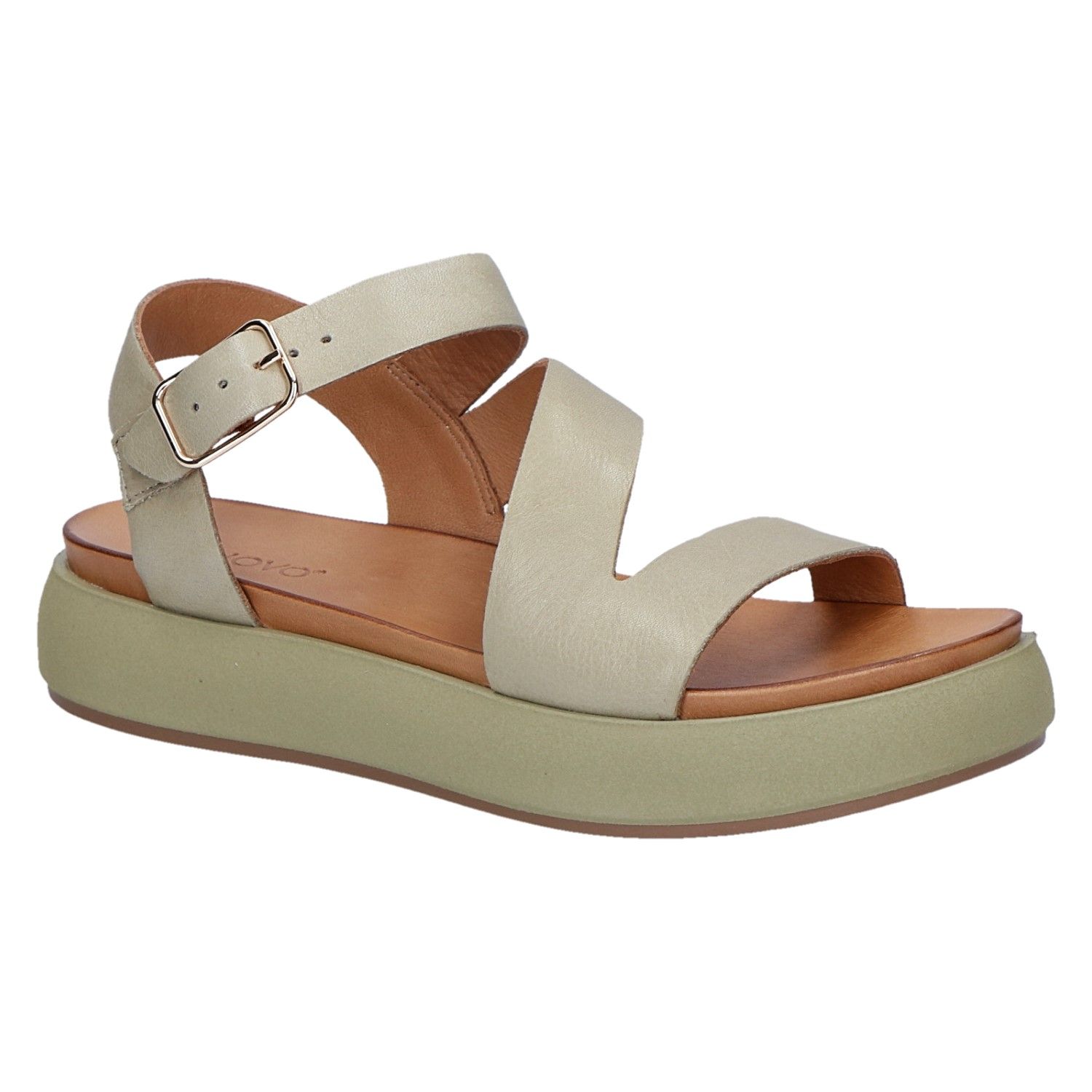 Inuovo A96001 Sandaal green leer met artikelnummer A96001-green