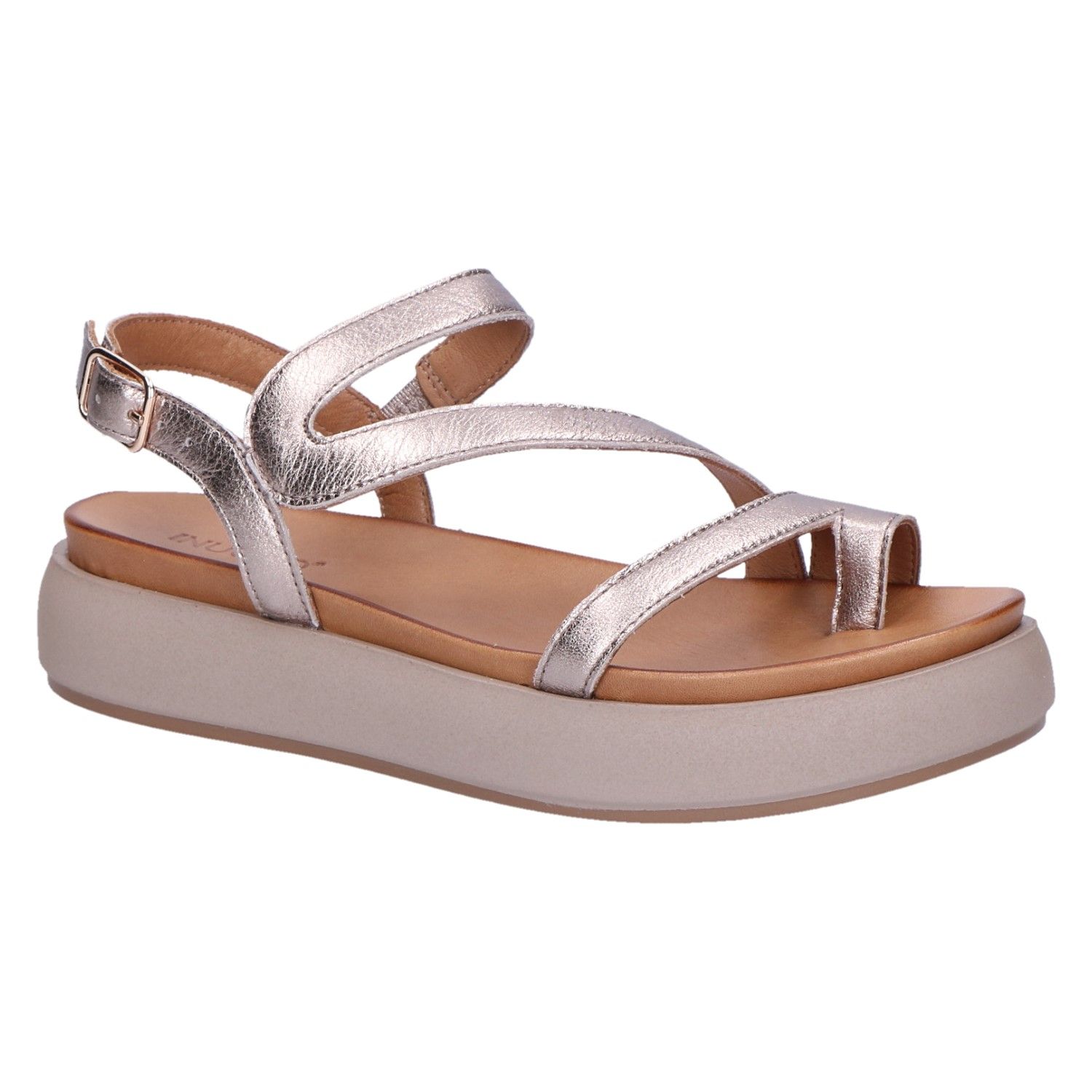 Inuovo A96003 Sandaal ash brons leer met artikelnummer A96003-ash