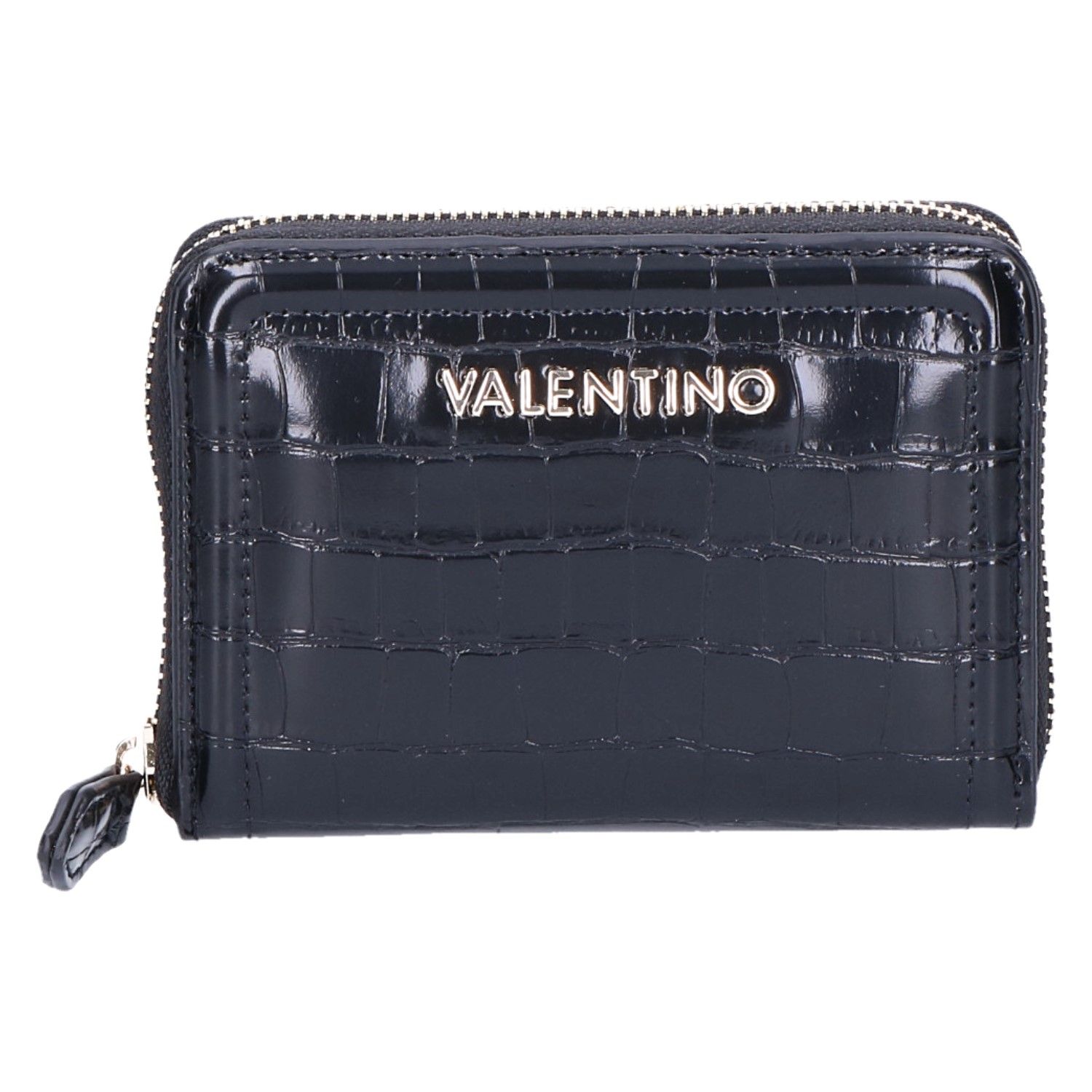 forklædt høste Hver uge Valentino Bicorno Zip Around Wallet zwart kroko met artikelnummer  VPS413137C-001 verkrijgbaar bij Beurskens schoenmode.