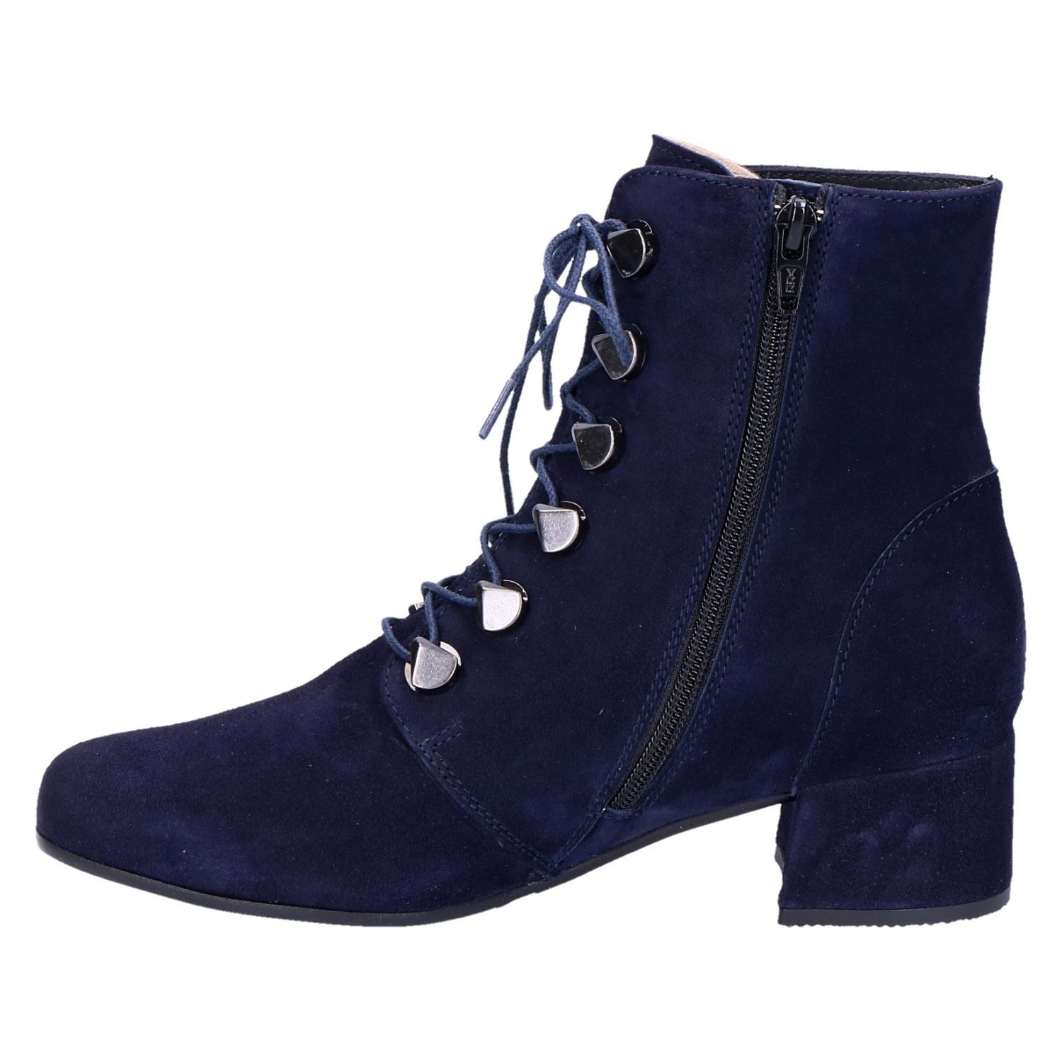 Verhulst 9431 Lisa Veterlaars blauw suede 4 cm met artikelnummer 9431-69-76  blauw verkrijgbaar bij Beurskens schoenmode.
