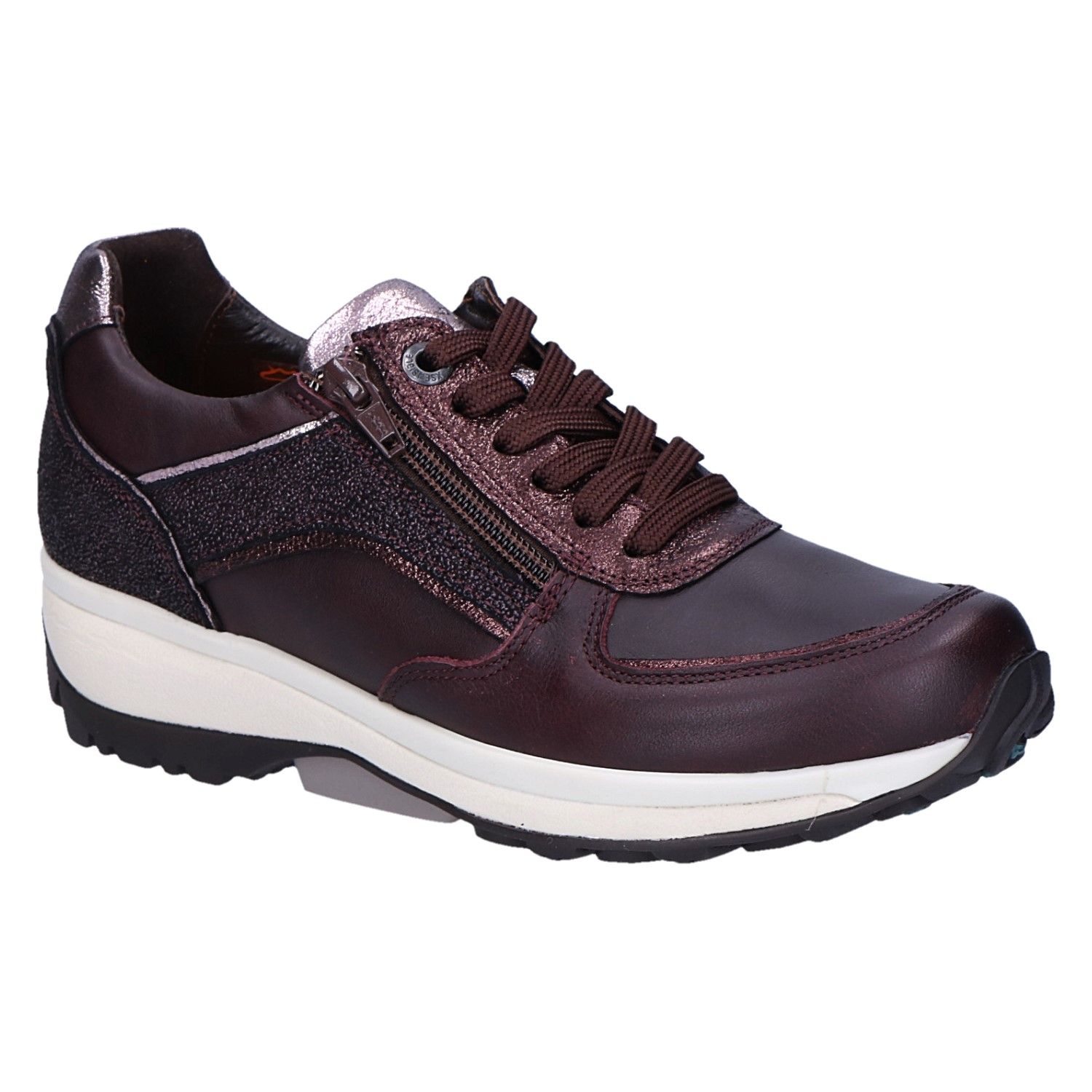 Onlamber Pu Sneaker Burgundy Detail Creme